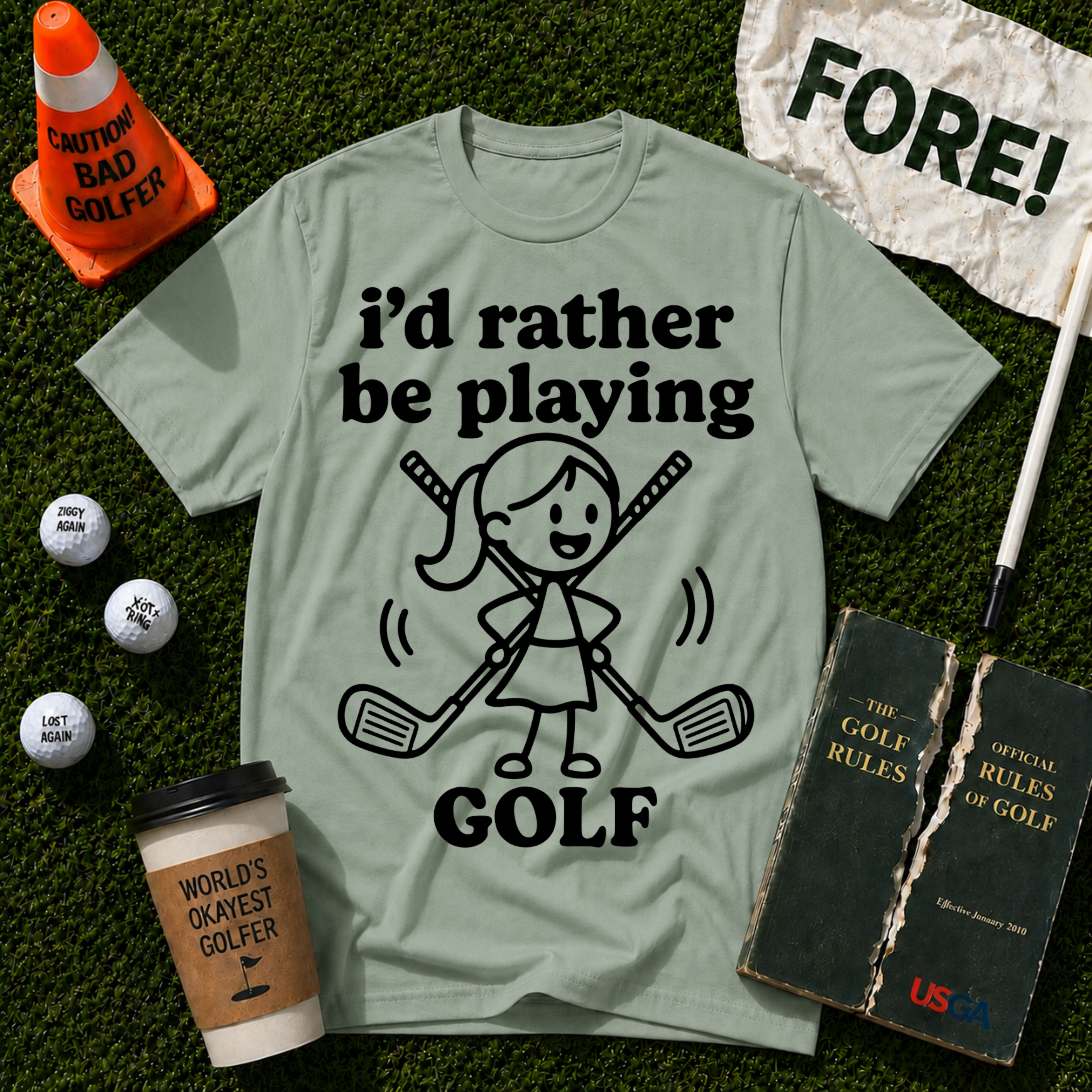 I'd Rather Be Playing Golf T-Shirt